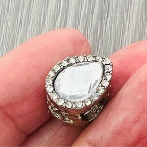 Silver plated tear drop bracelet charm